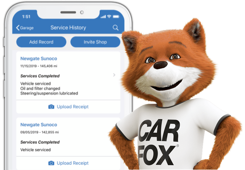 Car Care App Dashboard with Car Fox